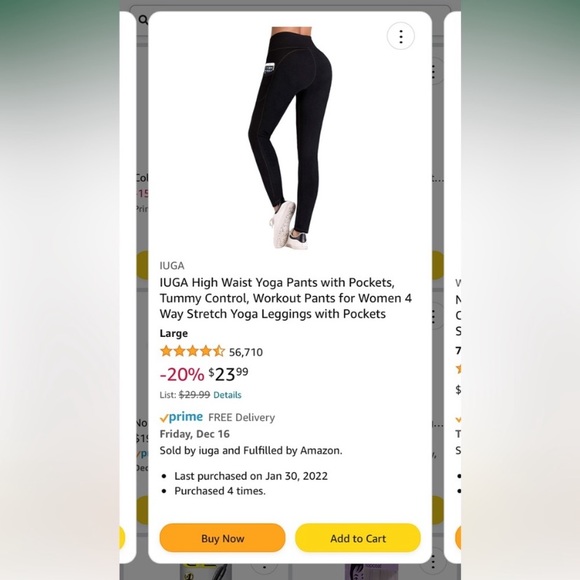 NWT IUGA amazon black full length leggings WITH POCKETS - Picture 1 of 3